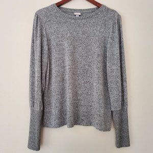 A New Day Women's Size L Long Sleeve Ribbed Cuff Pullover Grey Sweater